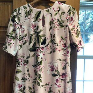 WHBM Women's Pink Floral Shift Dress Size 8 Wedding Guest